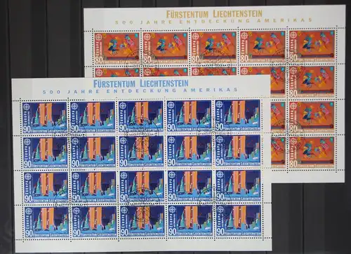 Liechtenstein 1033-1034 gestempelt als Kleinbogensatz, CEPT #GD559