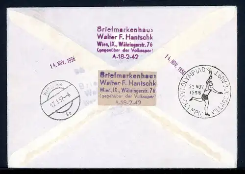 Österreich 984-985, 987 Olympia Sonderflug Australien Mischfrankatur #2A045