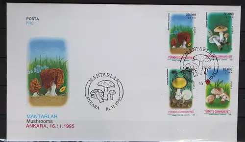 Türkei 3063-3066 gestempelt als FDC / Pilze #GC444