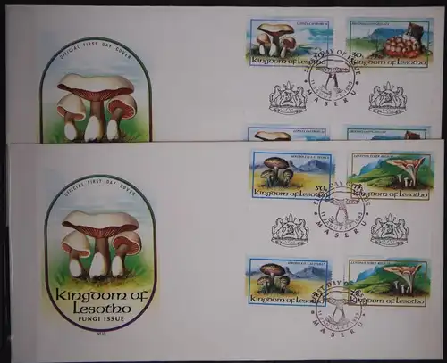 Paare Lesotho 411-414 mit ZS gestempelt als FDC / Pilze #GC126