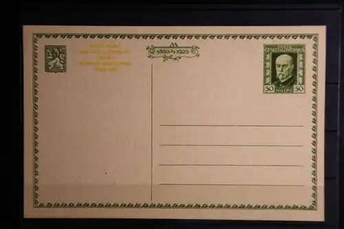 Tschechoslowakei Ganzsache, Druck gelb, Olympischer Kongress 1925 #FZ425