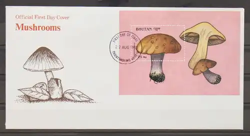Bhutan Block 196 gestempelt als FDC / Pilze #GC406