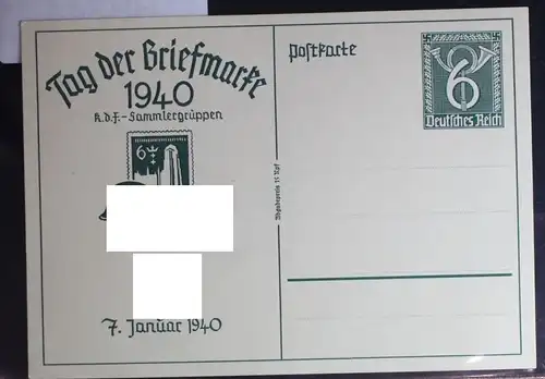 Deutsches Reich P149/C01 als Ganzsache Tag der Briefmarke 1940 #BB844