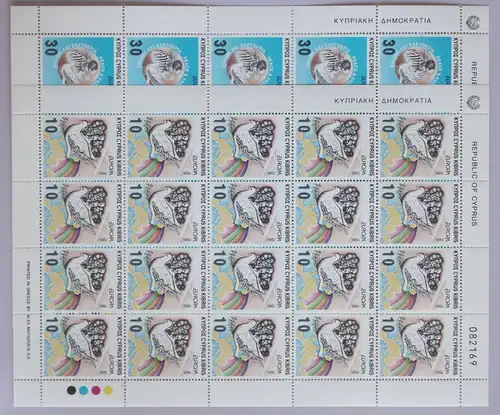 Zypern 854-855 postfrisch als Kleinbogenausgabe #GF386