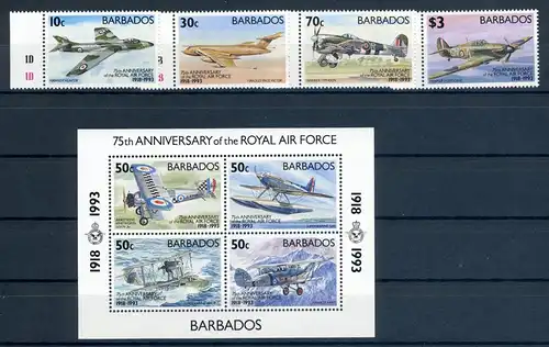 Barbados 815-818, Block 29 postfrisch Flugzeuge #GF439