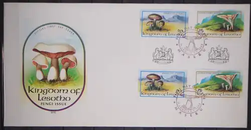 Paare Lesotho 413-414 mit ZS gestempelt als FDC / Pilze #GC128