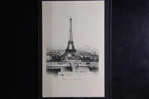 Frankreich 59I gestempelt auf Postkarte Eifelturm mit Vignette Expo 1900 #FZ473