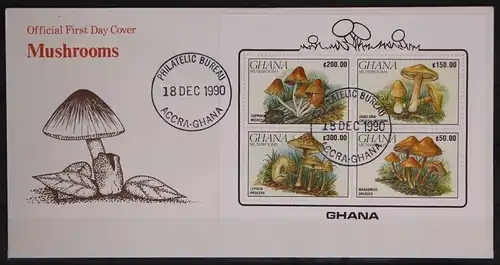 Ghana Block 165 gestempelt als FDC / Pilze #GC087