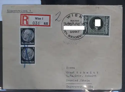 Deutsches Reich 849 auf Brief als Mischfrankatur portogerecht #BC693