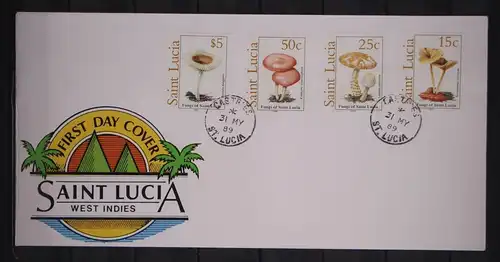 St. Lucia 948-951 gestempelt als FDC / Pilze #GC149