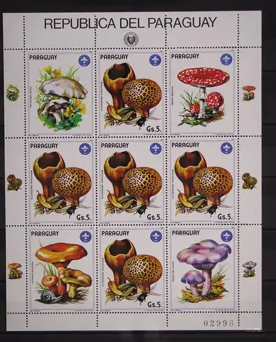 Paraguay Kleinbogen 3841 postfrisch Pilze #GC308