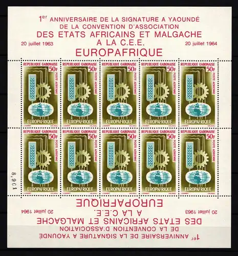 Gabun 202 postfrisch als Kleinbogen #GD379