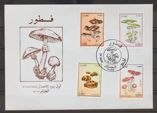 Algerien 827-830 gestempelt als FDC / Pilze #GC364