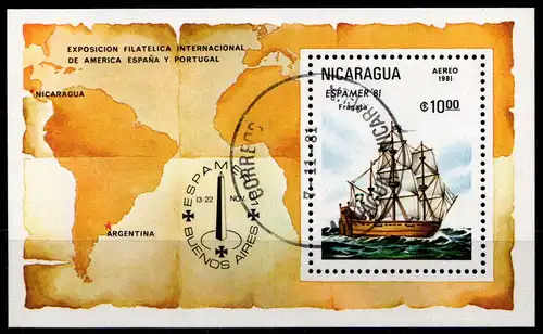 Nicaragua Block 140 mit 2215 gestempelt Schifffahrt #GA563