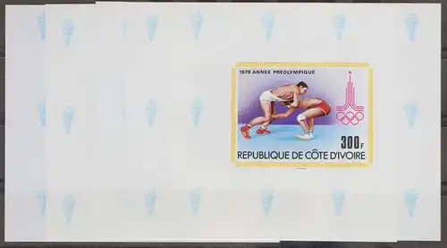 Elfenbeinküste 614-618 B postfrisch als Einzelblocks, Olympia 1980 Moskau #GD511