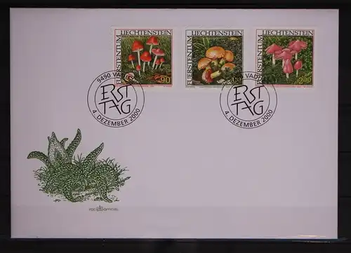 Liechtenstein 1252-1254 postfrisch als FDC / Pilze #GC232