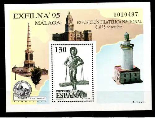 Spanien Block 60 mit 3245 postfrisch Briefmakenausstellung #GJ583