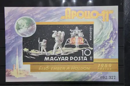 Ungarn Block 72B postfrisch MNH Raumfahrt Apollo 11 #GB338