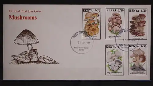 Kenia 486-490 postfrisch als FDC / Pilze #GC224