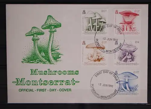 Montserrat 804-808 postfrisch als FDC / Pilze #GC246