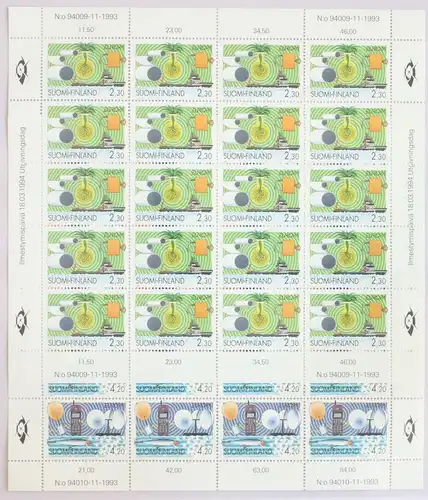 Finnland 1248-1249 postfrisch als Kleinbogen #FW995