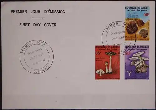 Dschibuti 488-490 gestempelt als FDC / Pilze #GC081