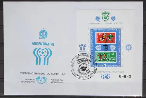 Bulgarien Block 97 gestempelt als FDC / Fußball #GC520
