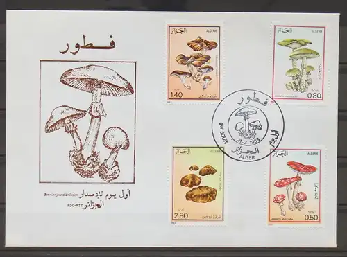 Algerien 827-830 gestempelt als FDC / Pilze #GC360