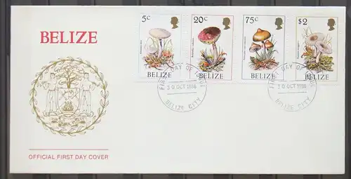 Belize 930-933 gestempelt als FDC / Pilze #GC400