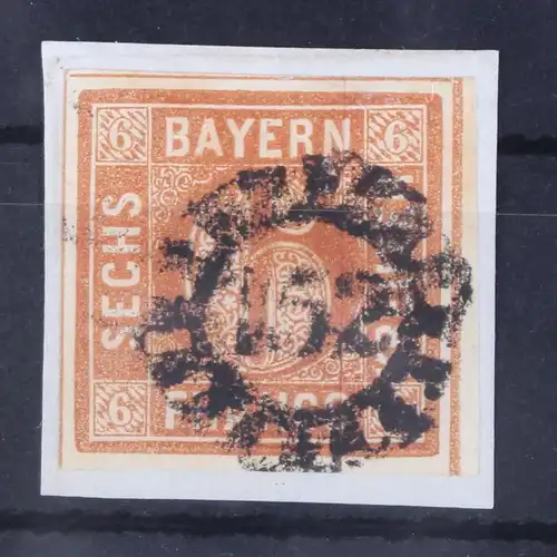 Bayern 4 Typ II gestempelt gMR 152, breitrandig auf Briefstück #GA167