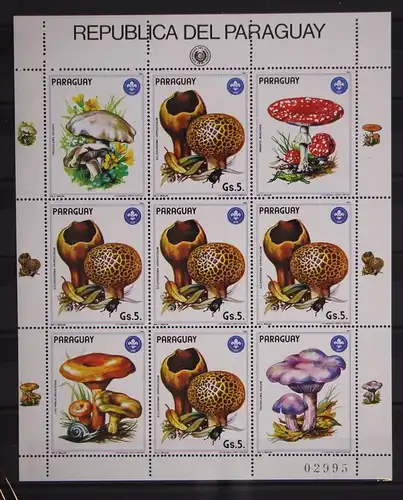 Paraguay Kleinbogen 3841 postfrisch Pilze #GC309