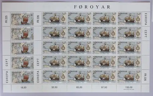Färöer 231-232 postfrisch als Kleinbogenausgabe #GF407