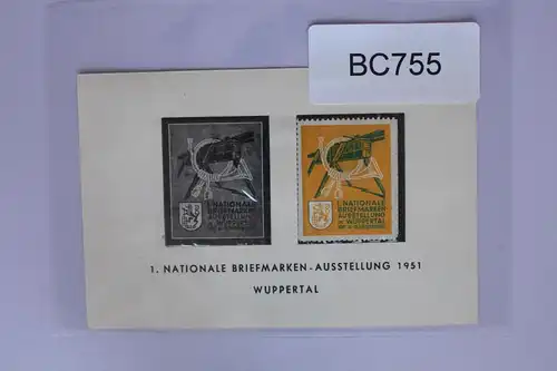 Bund 139-142 auf Postkarte Wuppertal #BC755