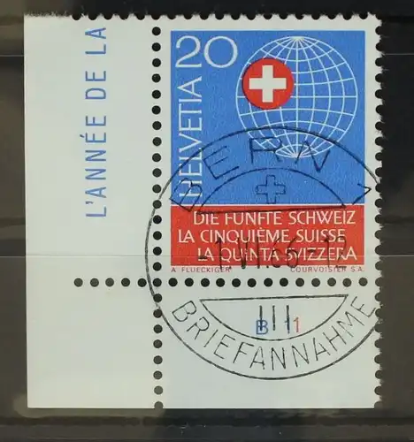 Schweiz 841 gestempelt als Eckrand #GF327