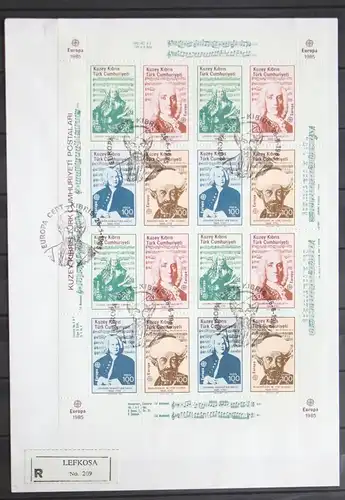 türk. Zypern 166-169 gestempelt als Zusammendruck-Bogen als FDC #GD876