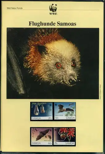 Samoa 1993 WWF komplettes Kapitel postfrisch MK FDC Flughunde #GI408