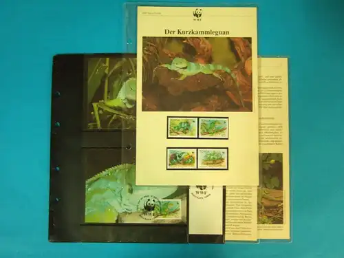 Tonga 1990 WWF komplettes Kapitel postfrisch MK FDC Kurzkammleguan #GI306