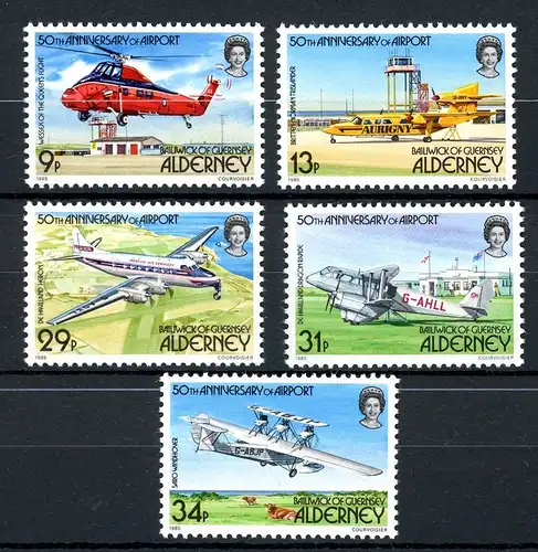 Alderney 18-22 postfrisch 50 Jahre Flughafen #GF438