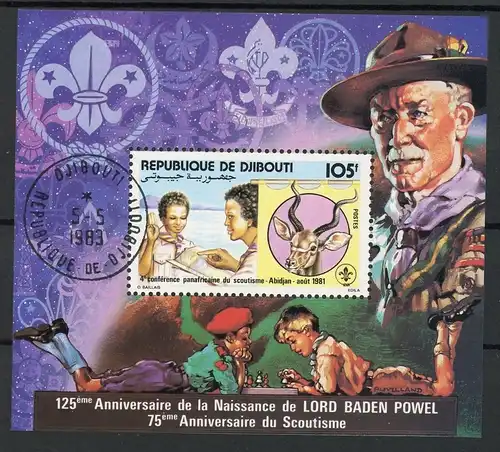 Dschibuti Block 44 gestempelt Schach #GM589