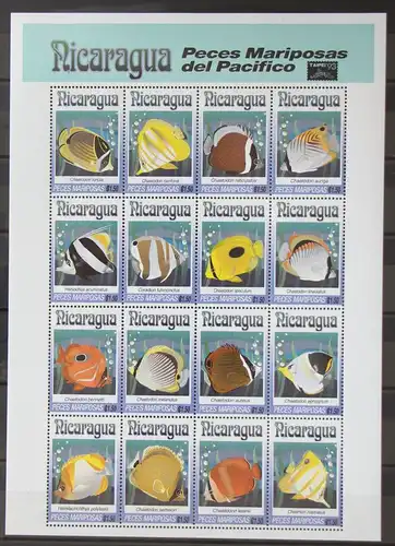 Nicaragua 3196-3211 postfrisch Fische #GC349