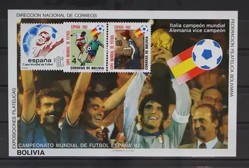 Bolivien Block 128 postfrisch Fußball #GC495