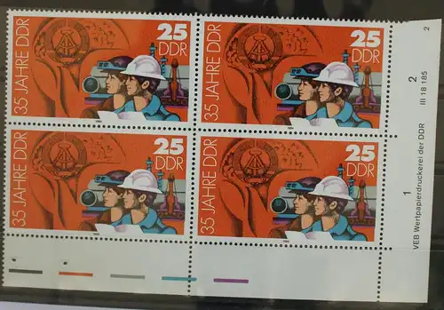 DDR 2900 postfrisch als Viererblock mit Eckrand #GF351