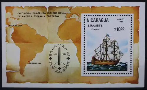 Nicaragua Block 140 mit 2215 postfrisch Schifffahrt #GA960