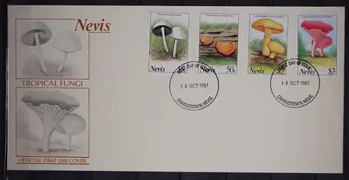 Nevis 475-478 postfrisch als FDC / Pilze #GC273