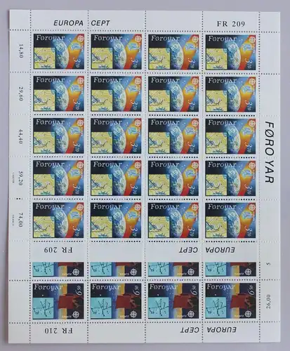 Färöer 215-216 postfrisch als Kleinbogenausgabe #GF408