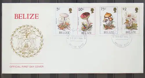 Belize 930-933 gestempelt als FDC / Pilze #GC401