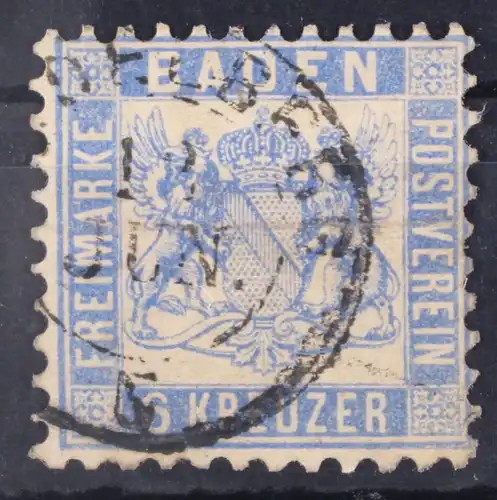 Baden 19 gestempelt gestempelt K2, gute Zähnung #GA038