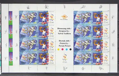 Indonesien 1716-1719 A postfrisch als Zusammendruck-Bögen #GD847