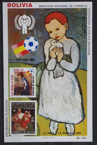 Bolivien Block 132 postfrisch Fußball #GC505
