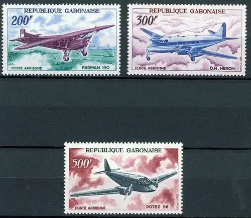 Gabun 273-275 postfrisch Flugzeuge #GF496